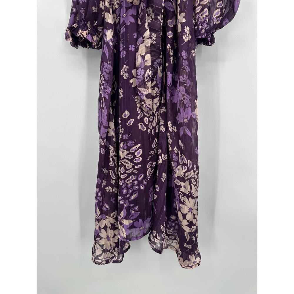 Lulus Storybook Sweetheart Cold Shoulder Midi Dress Floral Halter Ruffle Belted - Picture 8 of 13